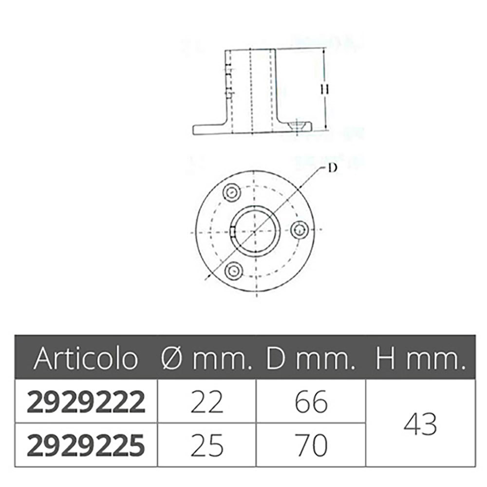 Купить Forniture nautiche italiane 2929222 90° Круглая опора из нержавеющей стали Серебристый Silver 22 mm  7ft.ru в интернет магазине Семь Футов