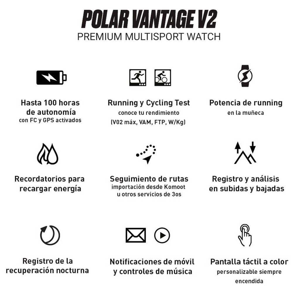 Купить Polar 90082710 Vantage V2 Часы Черный  Black M-L  7ft.ru в интернет магазине Семь Футов