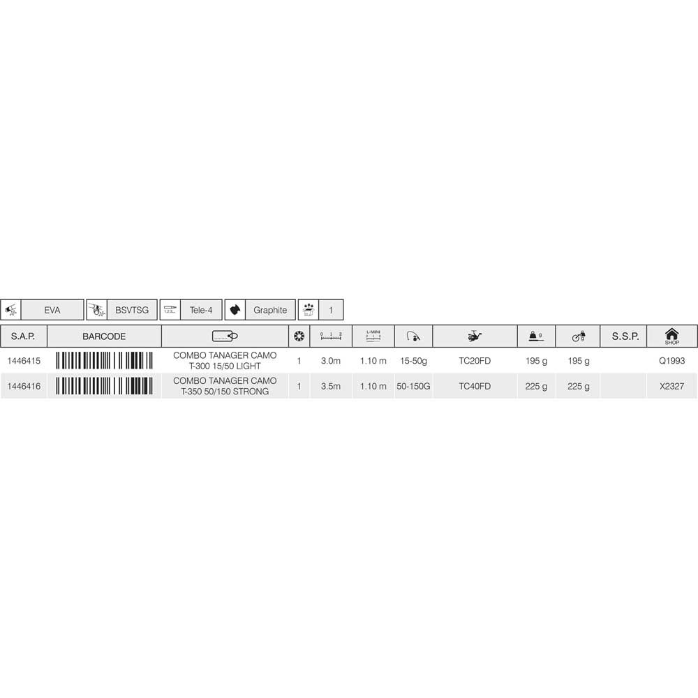 Купить Mitchell 1446415 Tanager Camo Tele Light Черный  3.00 m  7ft.ru в интернет магазине Семь Футов