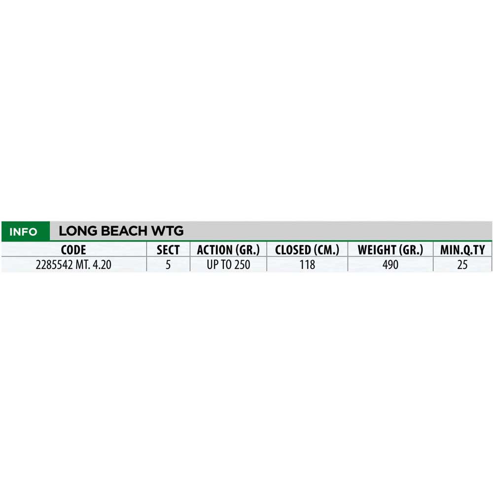 Купить Lineaeffe 2285542 Long Beach WTG Телескопическая удочка для серфинга Зеленый 4.20 m  7ft.ru в интернет магазине Семь Футов
