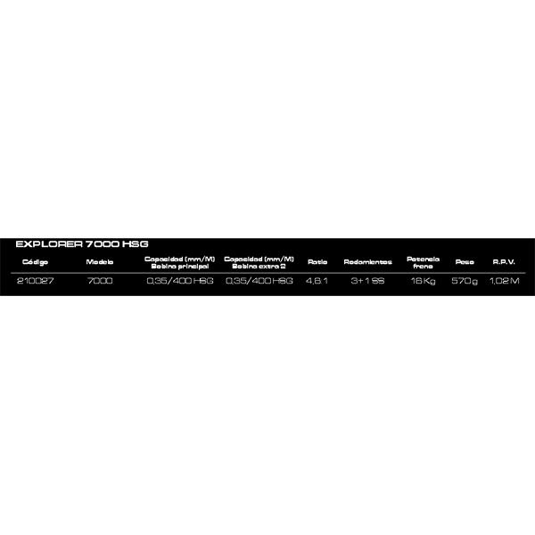 Купить Cinnetic 210027 Explorer HSG Катушка Черный  0.35 mm / 400 m 7000  7ft.ru в интернет магазине Семь Футов