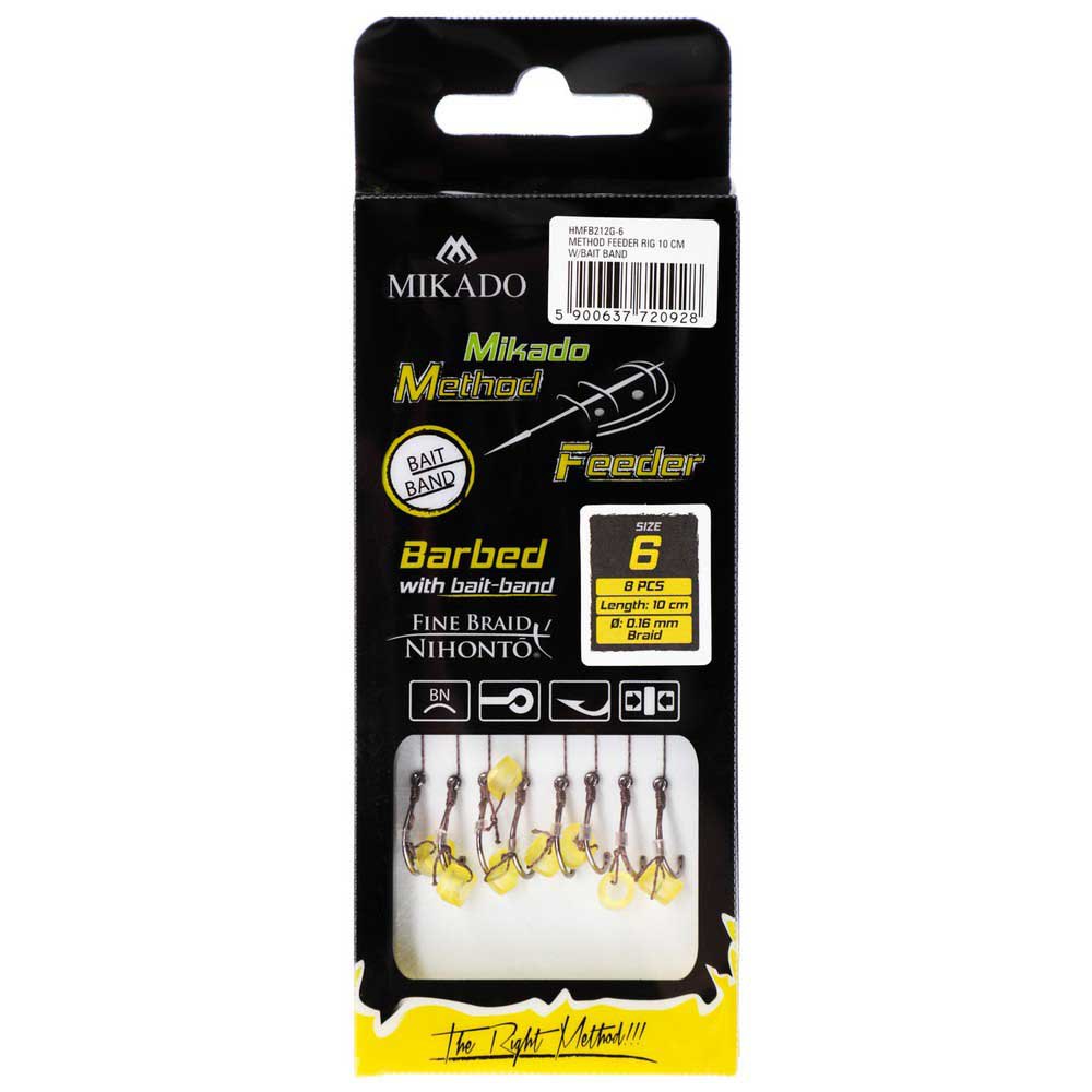 Купить Mikado HMFB212G-16 Method Feeder Braid HMFB212G Связанные Крючки Черный Black Nickel 16  7ft.ru в интернет магазине Семь Футов