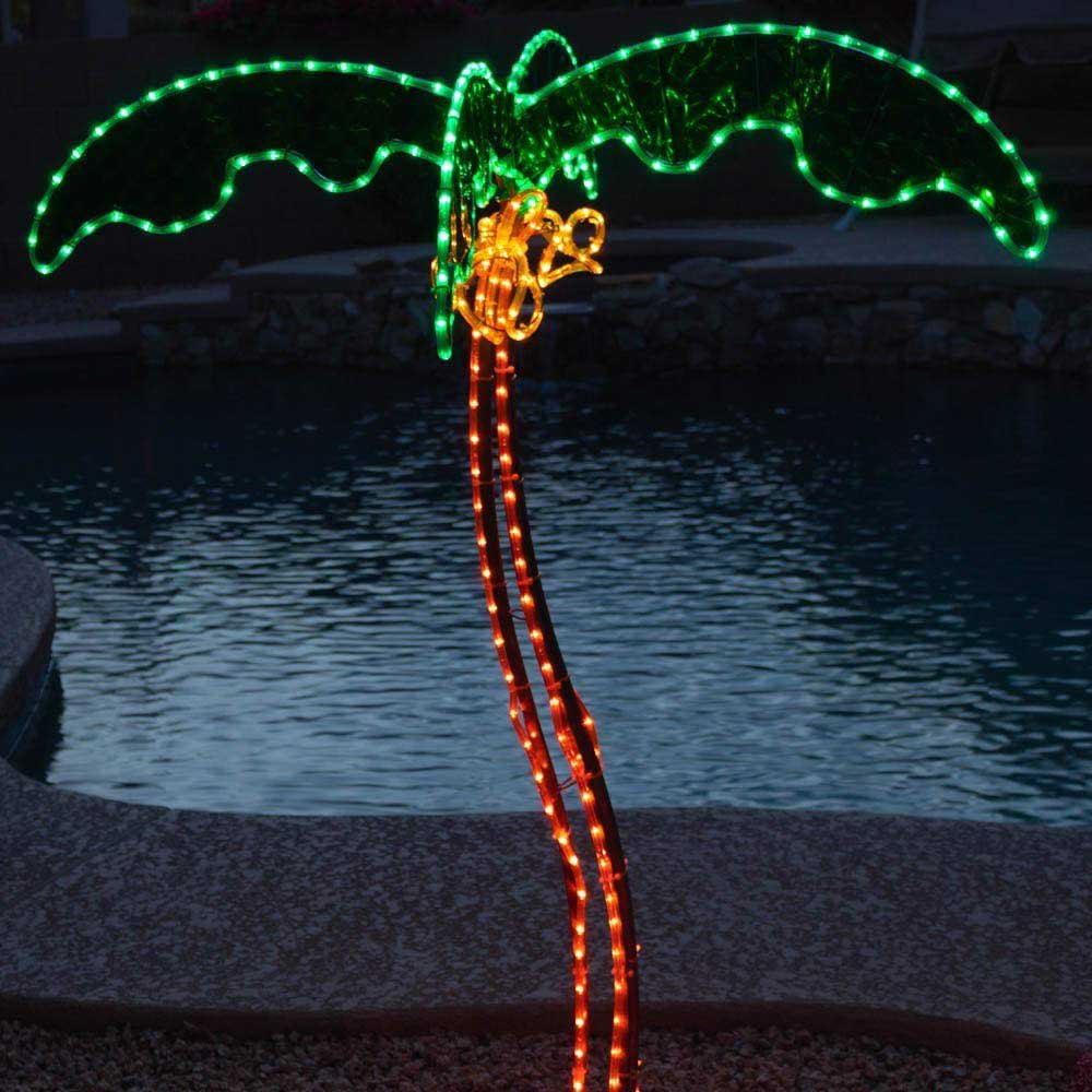 Купить Mings mark inc 672-8080122 Кокосовая пальма декоративная Led Свет Зеленый Green 17.8 cm  7ft.ru в интернет магазине Семь Футов