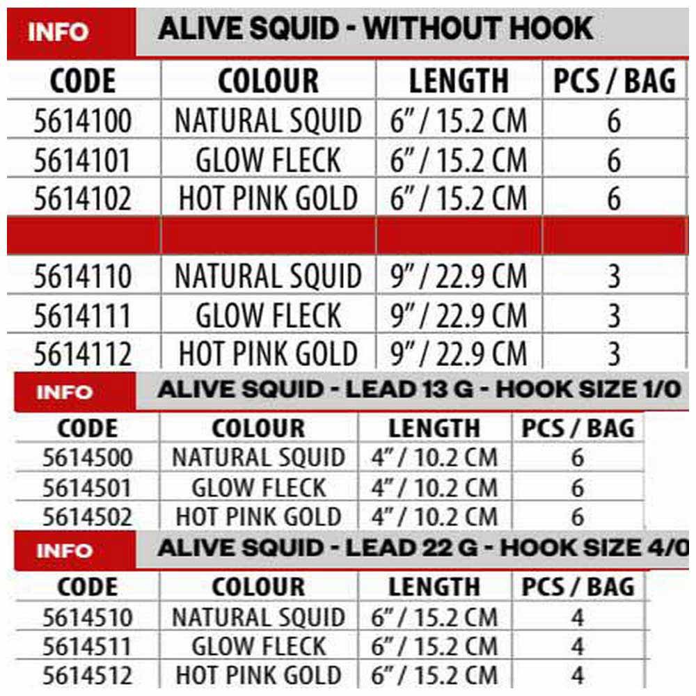 Купить Lineaeffe 5614101 Squid Мягкая приманка 15.2 Mm 6 единицы измерения Многоцветный 41 7ft.ru в интернет магазине Семь Футов