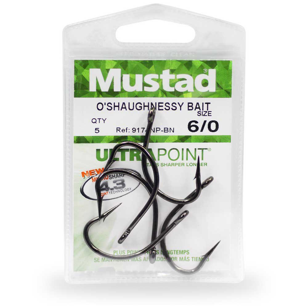 Купить Mustad 9174NP-BN-2/0-U07 Ultrapoint O´Shaughnessy Bait Колючий Одноглазый Крючок Черный Black Nickel 2/0  7ft.ru в интернет магазине Семь Футов