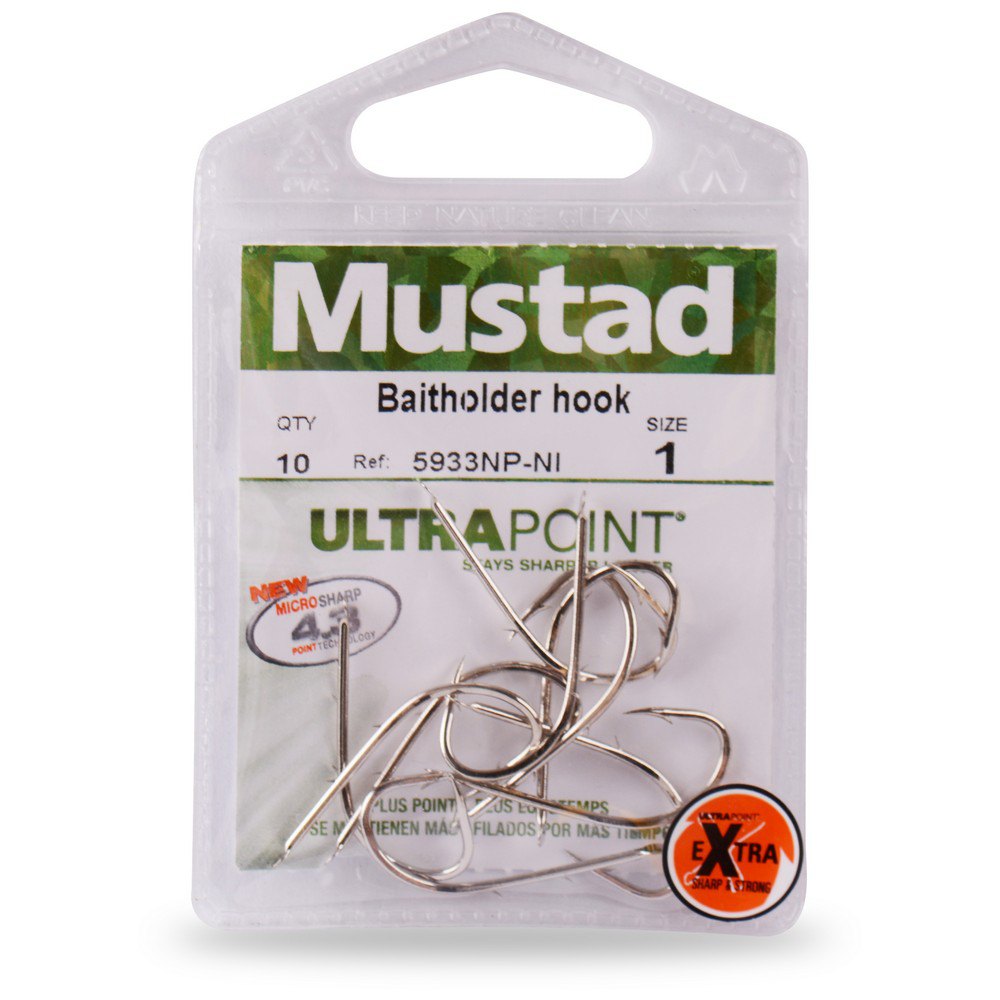 Купить Mustad 5933NP-NI-1-U10 Ultrapoint Baitholder Колючий Крючок С Лопатками Серебристый Nickel 1  7ft.ru в интернет магазине Семь Футов