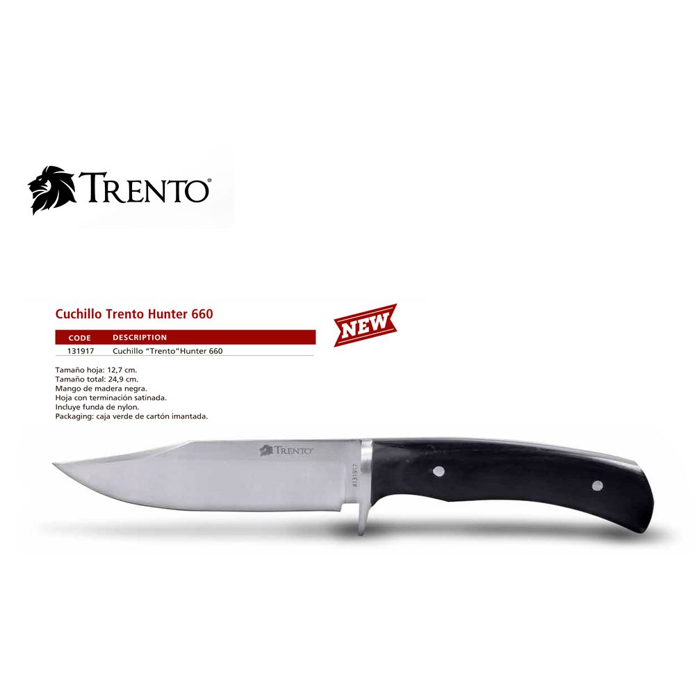 Купить Trento 131917 Hunter 660 Нож Серебристый  Black 127 mm  7ft.ru в интернет магазине Семь Футов