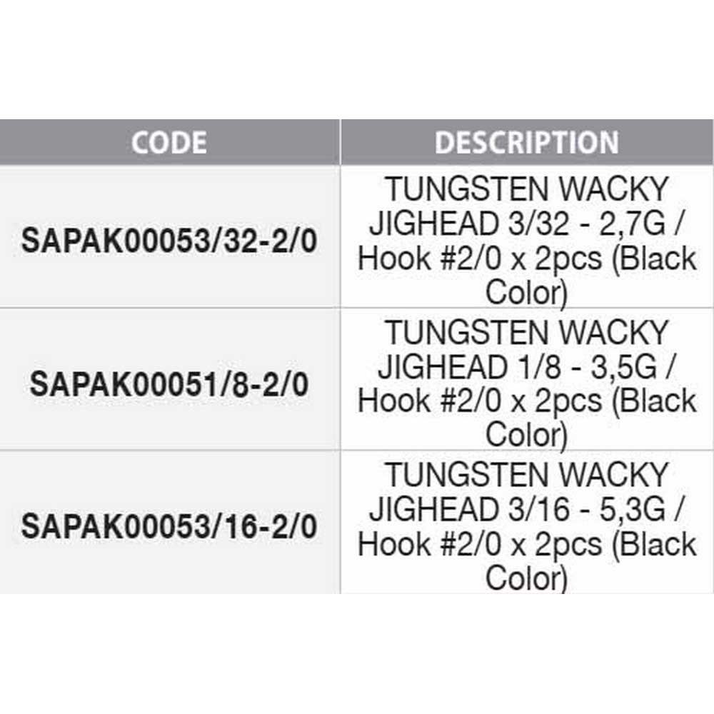 Купить Sakura SAPAK00053/16-2/0 Tungsten Wacky Джиг-голова Черный Black 5.3 g  7ft.ru в интернет магазине Семь Футов