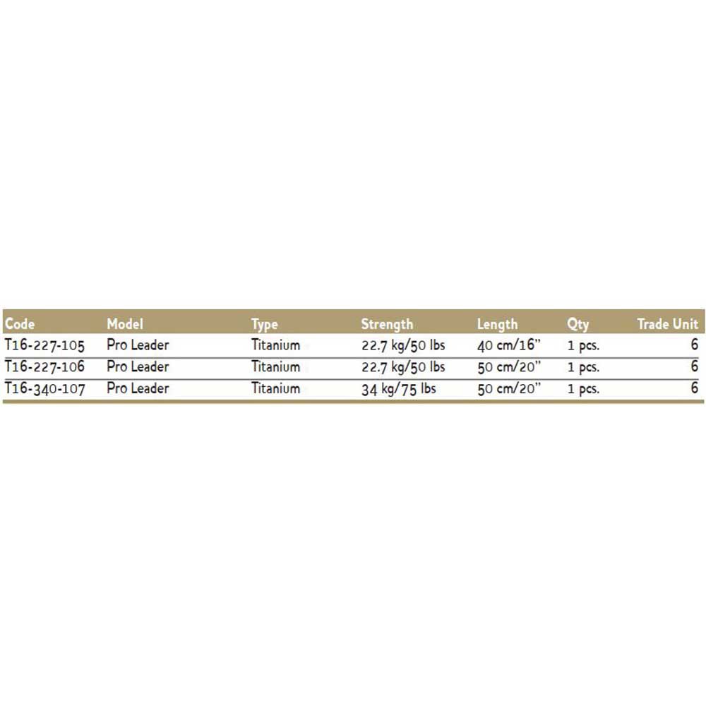 Купить Westin T16-227-106 Pro Titanium 50 Cm Линия Серебристый Steel 22.7 kg  7ft.ru в интернет магазине Семь Футов