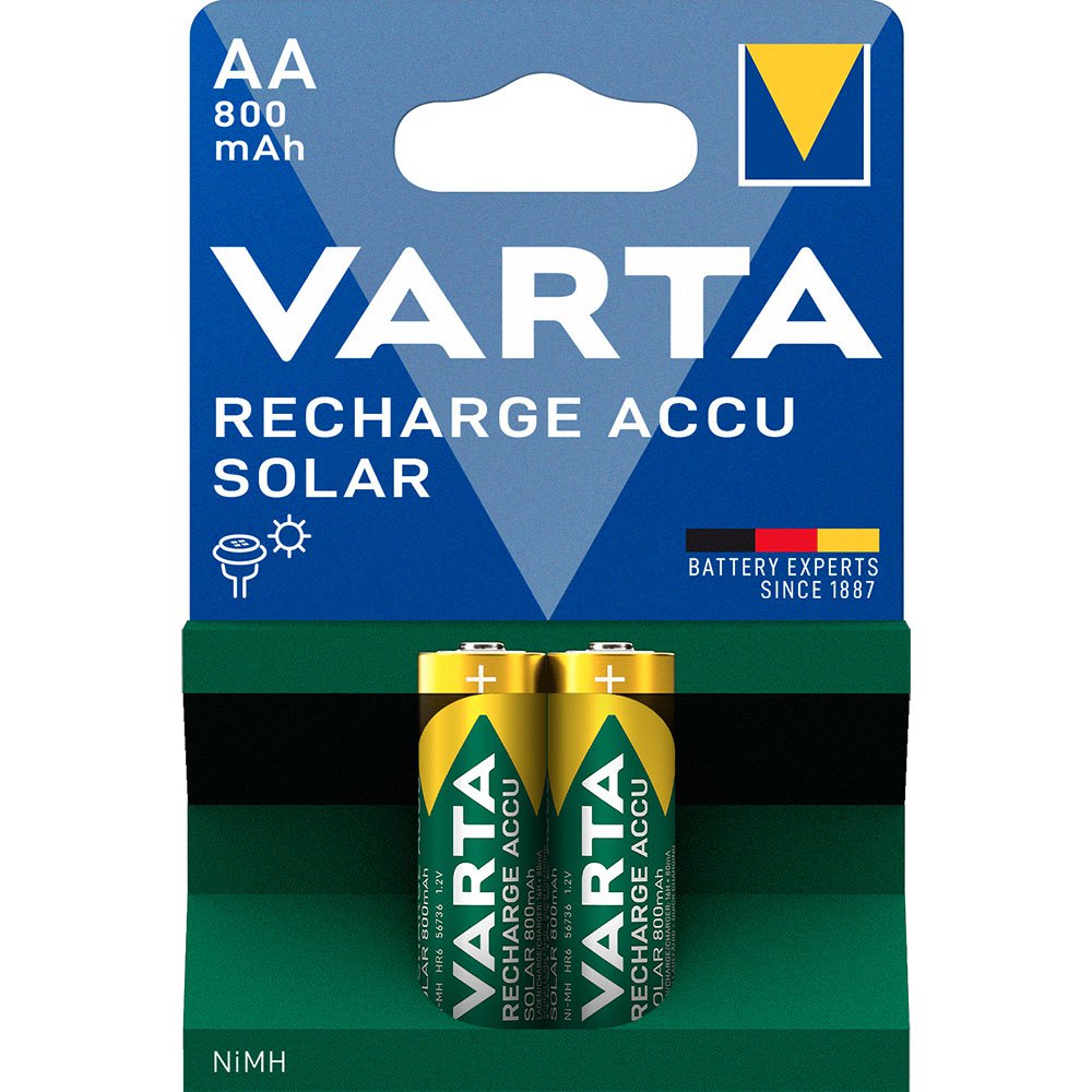 Купить Varta 56736101402 1x2 Solar AA NiMH 800mAh Mignon Аккумуляторы Зеленый Green 7ft.ru в интернет магазине Семь Футов