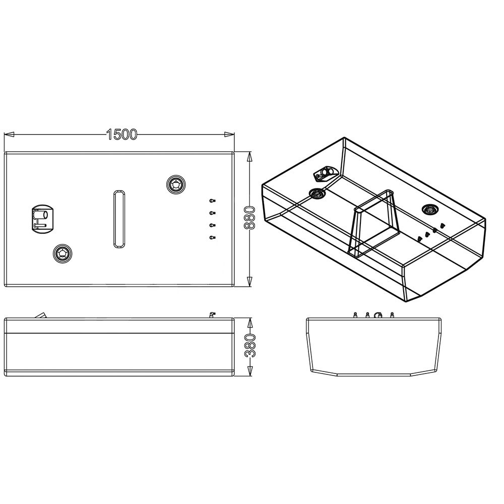 Купить Sic divisione elettronica 2323191 450L Жесткий топливный бак Бесцветный White 150 x 88 x 38 cm  7ft.ru в интернет магазине Семь Футов