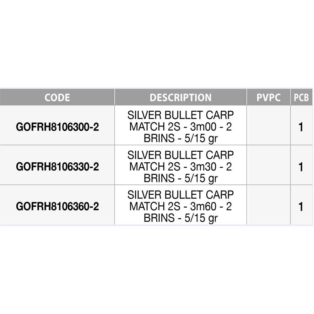 Купить Garbolino GOFRH8106330-2 Silver Bullet Carp Match стержень Черный 3.30 m  7ft.ru в интернет магазине Семь Футов