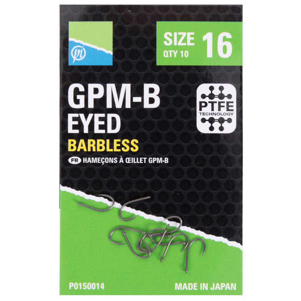 Купить Preston innovations P0150014 GPM-B Barbless Крючки С Одним Глазком Черный Black Nickel 16  7ft.ru в интернет магазине Семь Футов