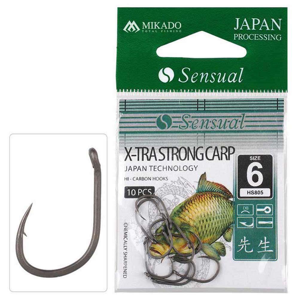 Купить Mikado HS805-10DB Sensual X-Tra Strong Carp Крючки С Одним Глазком Серебристый Dull Black 10  7ft.ru в интернет магазине Семь Футов