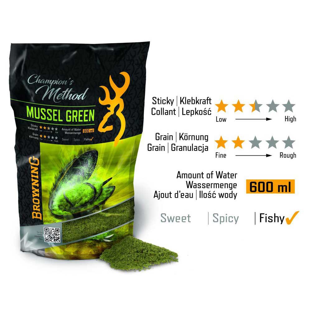 Купить Browning 3970080 Champions Method Mussel Green 1Kg Зеленый Green 7ft.ru в интернет магазине Семь Футов