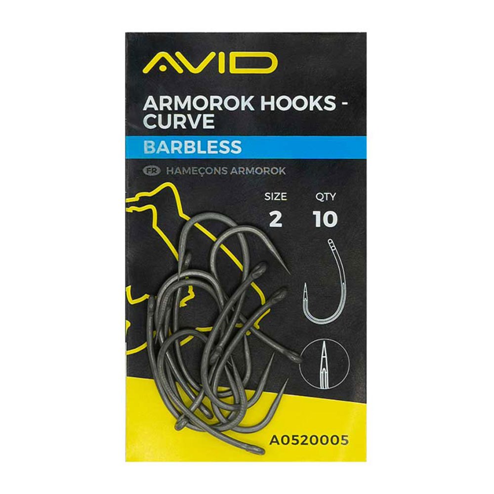 Купить Avid carp A0520005 Armorok Curve Barbless Крюк Черный  Black Nickel 2  7ft.ru в интернет магазине Семь Футов