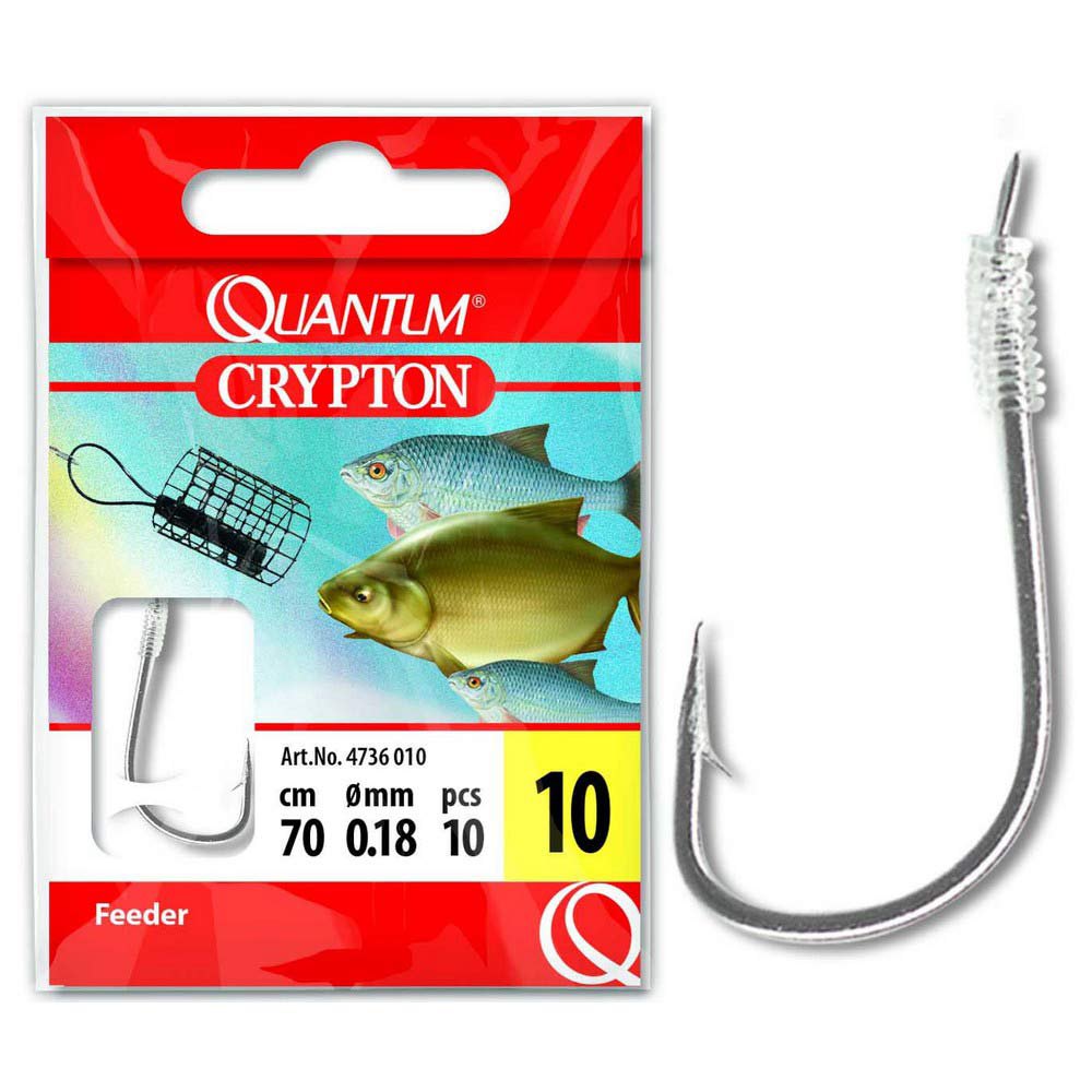 Купить Quantum fishing 4736010 Crypton Feeder 0.180 Mm Связанные Крючки Серебристый Black Nickel 10  7ft.ru в интернет магазине Семь Футов