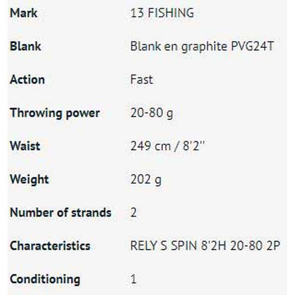 Купить 13 Fishing 11TFRSS82H Rely S Спиннинговая Удочка Черный 2.49 m  7ft.ru в интернет магазине Семь Футов