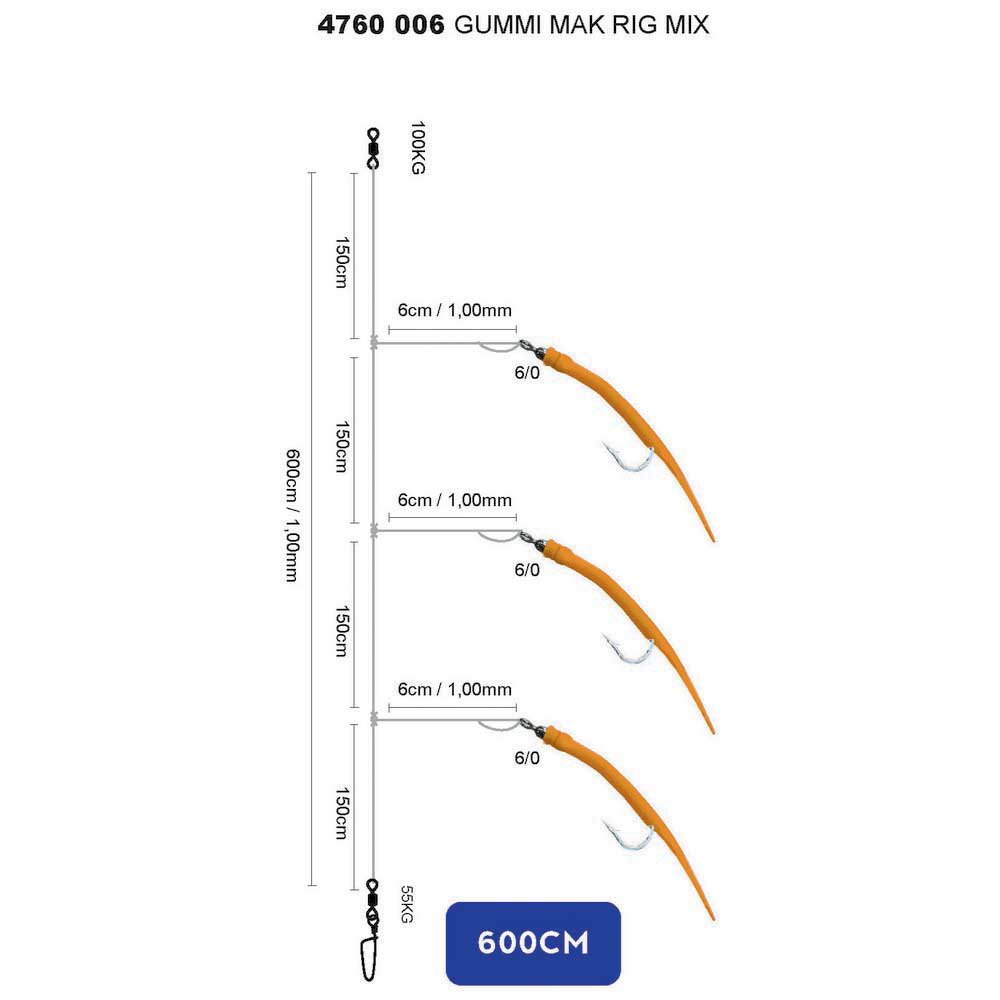 Купить SPRO 004760-00006-00000-00 Gummi Makk Связанные Крючки Оранжевый Orange 7ft.ru в интернет магазине Семь Футов