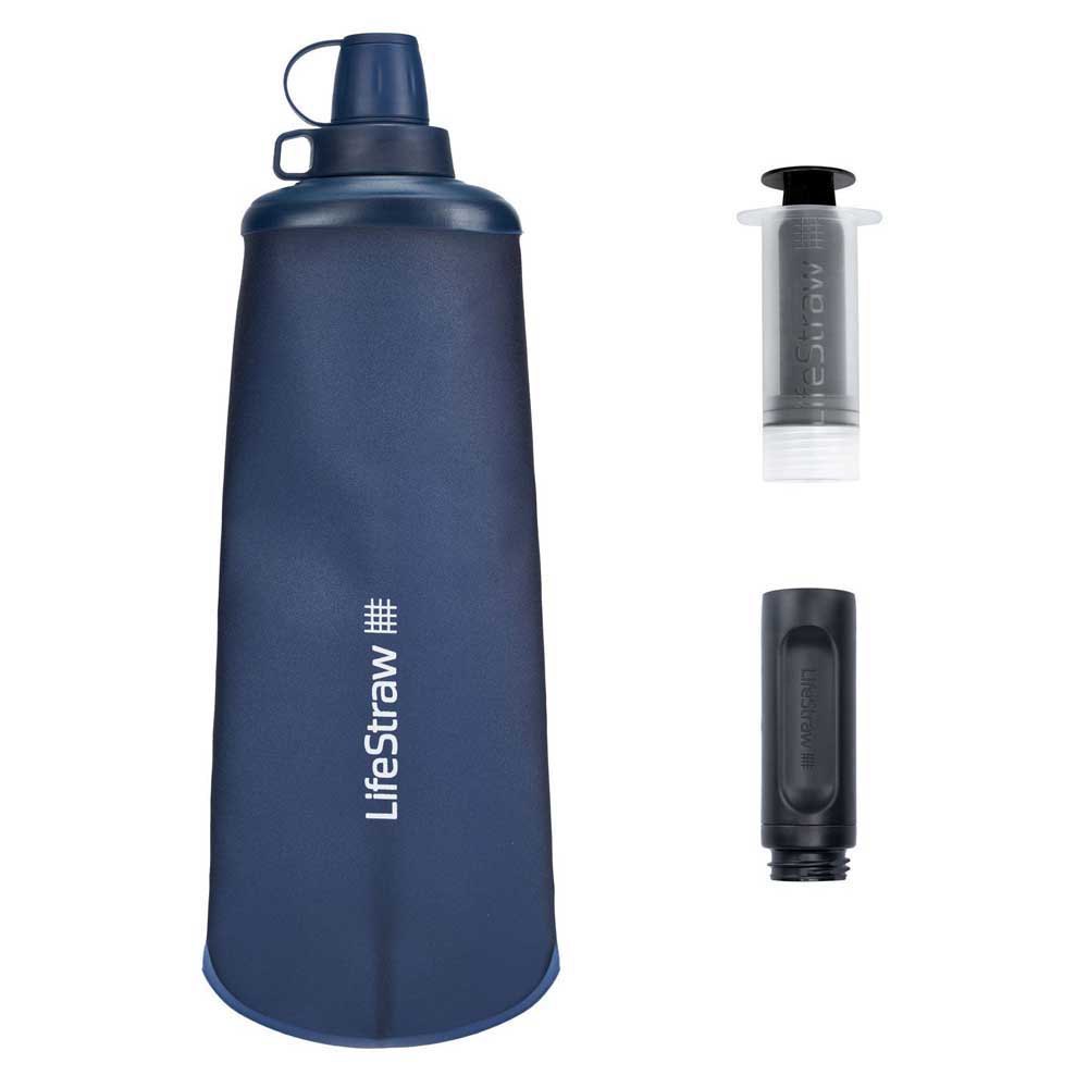 Купить Lifestraw LLSPSF1MBWW Peak Series 1L Складная бутылка с фильтром для воды Голубой Mountain Blue 7ft.ru в интернет магазине Семь Футов