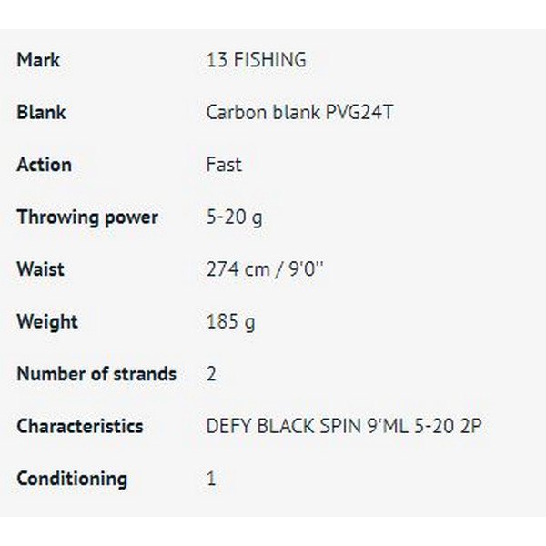 Купить 13 Fishing 11TFDEFBS90ML2 Defy Black Спиннинговая Удочка Черный Black 2.74 m  7ft.ru в интернет магазине Семь Футов