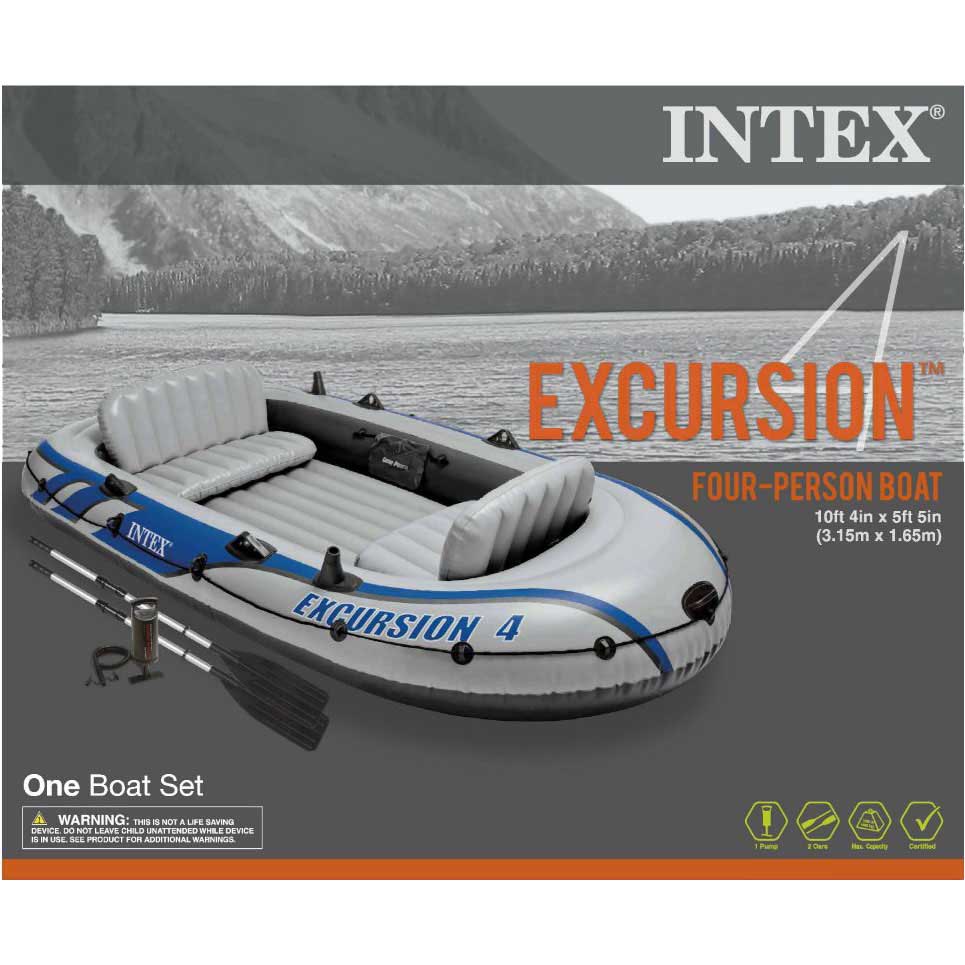 Купить Intex 68324 Excursion 4 Надувная лодка Серый Grey 4 Places  7ft.ru в интернет магазине Семь Футов