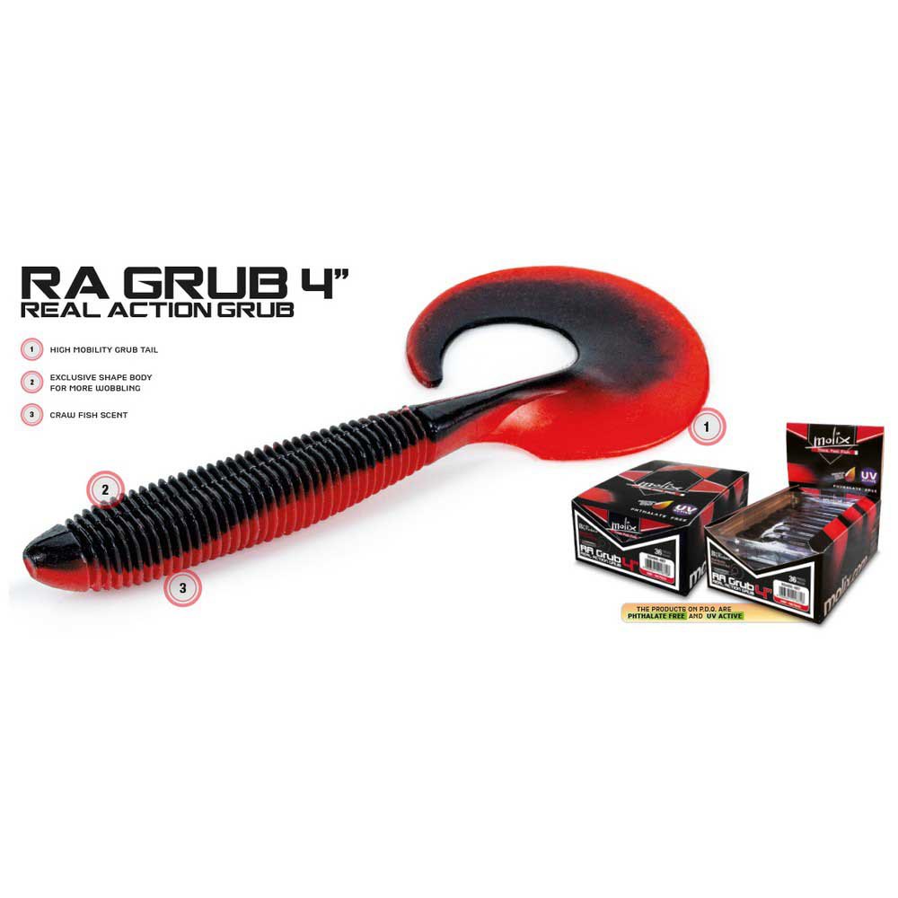 Купить Molix RG4BK-07 Real Action Grub 100 Mm 36 Единицы Многоцветный 07 White Shad 7ft.ru в интернет магазине Семь Футов