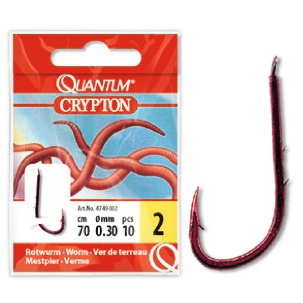 Купить Quantum fishing 4749004 Crypton Red Worm 0.300 Mm Связанные Крючки Красный Red 4  7ft.ru в интернет магазине Семь Футов