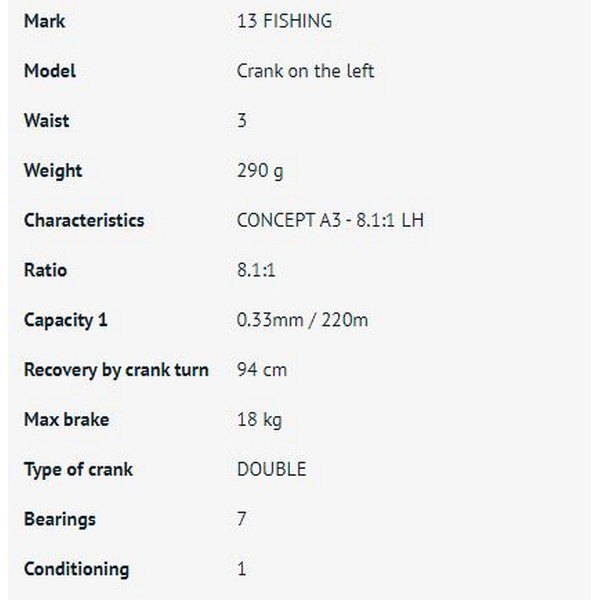 Купить 13 Fishing 12TFCA3-5.5-LH Concept A3 Катушка мультипликаторная левая Черный Black Ratio: 5.5:1  7ft.ru в интернет магазине Семь Футов