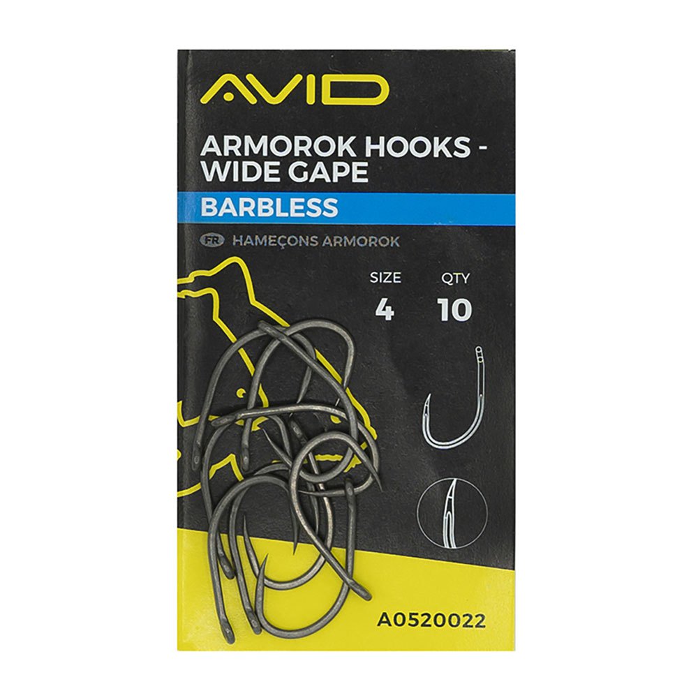 Купить Avid carp A0520023 Armorok Wide Barbless Крюк Черный  Black Nickel 6  7ft.ru в интернет магазине Семь Футов