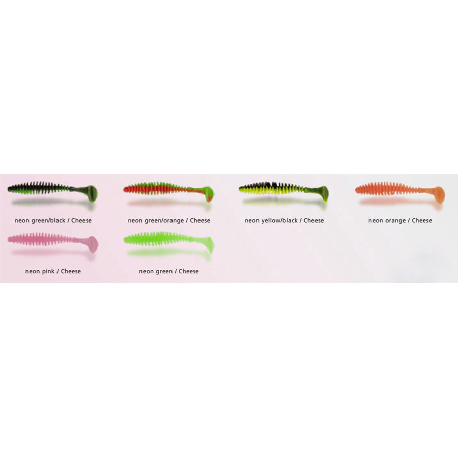 Купить Magic trout 3279406 T-Worm Paddler Мягкая Приманка 55 Mm 1.5g Оранжевый Neon Green 7ft.ru в интернет магазине Семь Футов