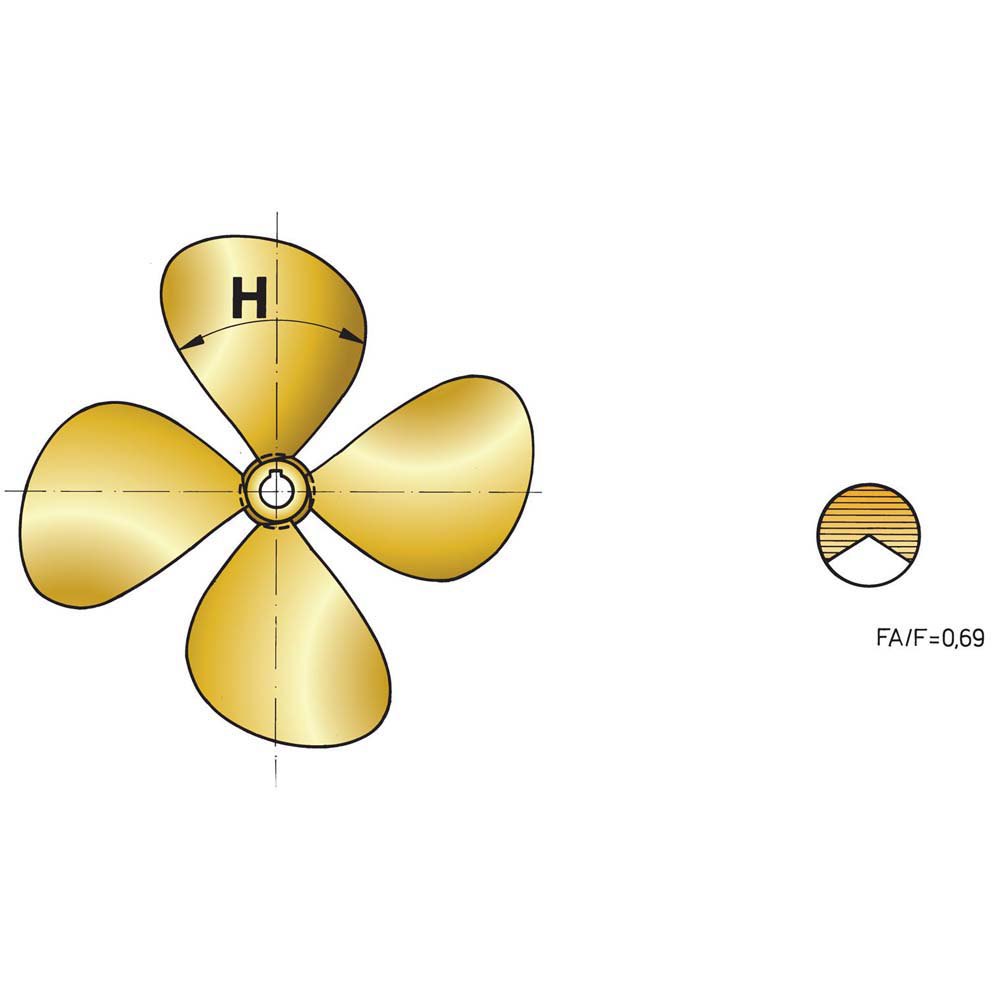 Купить Vetus P4E25X19L P4E LH Пропеллер Золотистый  25 x 19´´  7ft.ru в интернет магазине Семь Футов