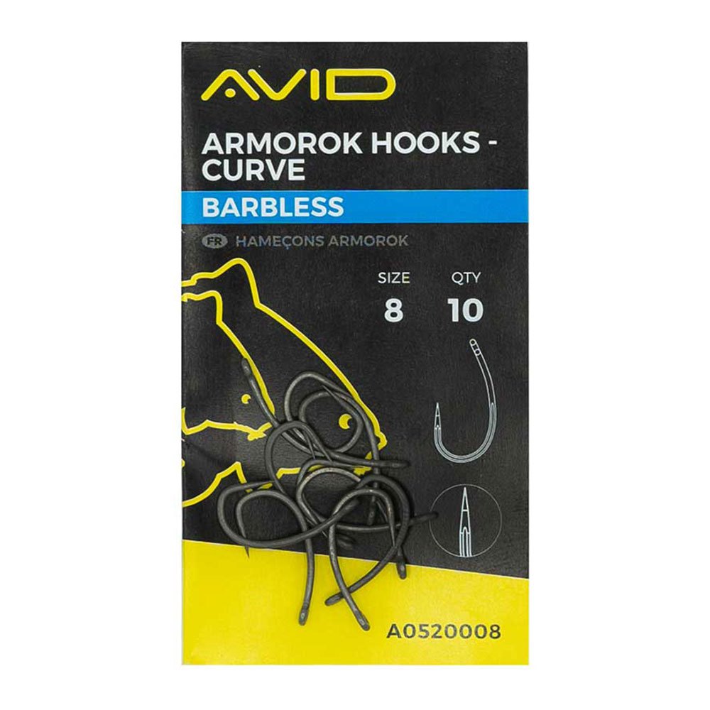 Купить Avid carp A0520005 Armorok Curve Barbless Крюк Черный  Black Nickel 2  7ft.ru в интернет магазине Семь Футов