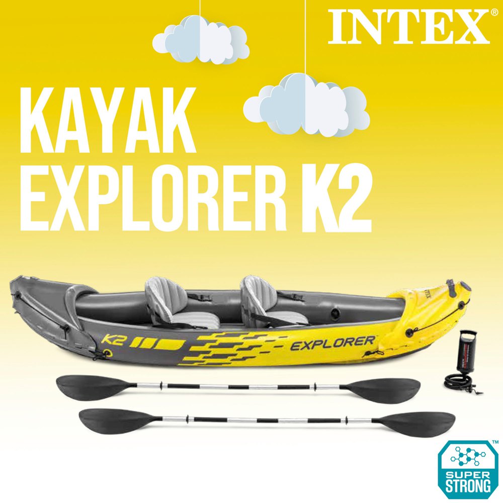 Купить Intex 68307 Explorer K2 Каяк Желтый  Yellow / Grey 312 x 91 x 51 cm  7ft.ru в интернет магазине Семь Футов
