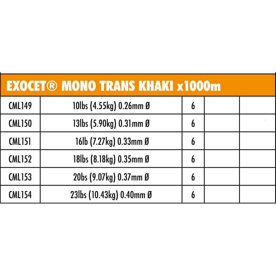 Купить Fox international CML150 Exocet 1000 M Линия Черный  Trans Khaki 0.309 mm  7ft.ru в интернет магазине Семь Футов