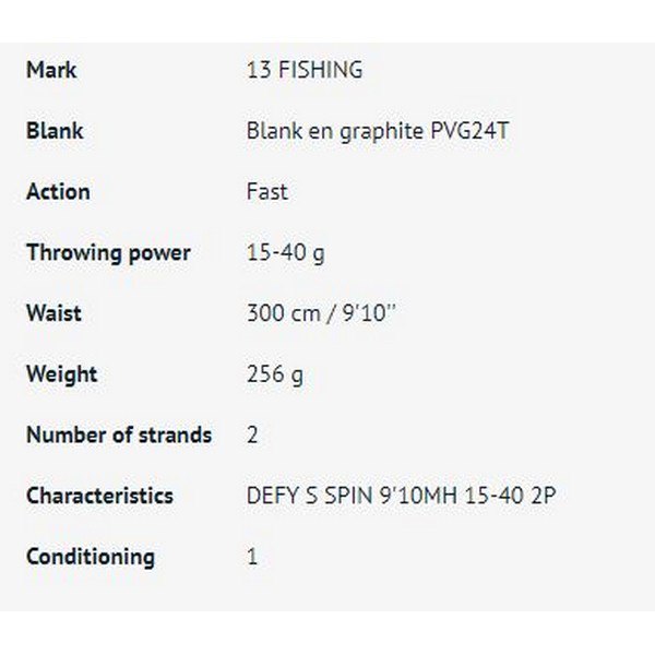 Купить 13 Fishing 11TFDSS810MH2 Defy S Спиннинговая Удочка Черный Black 2.69 m  7ft.ru в интернет магазине Семь Футов