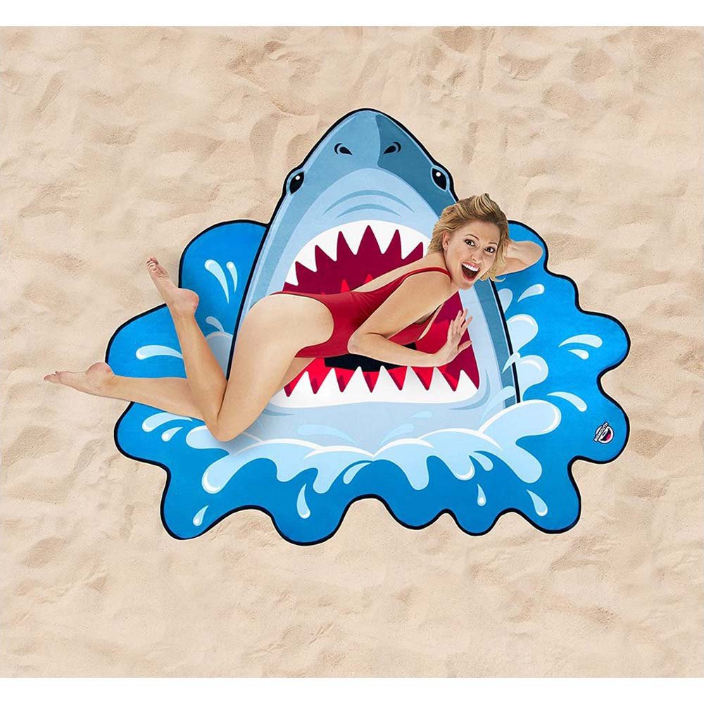 Купить Bigmouth inc 741-BMBT0016 Пляжное одеяло с акулой Многоцветный Blue / White 157 x 190.5 cm  7ft.ru в интернет магазине Семь Футов