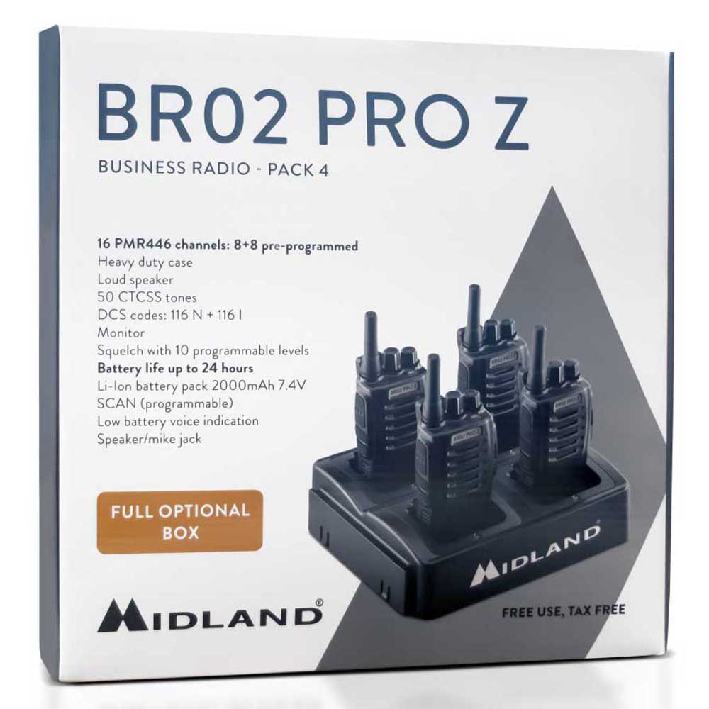 Купить Midland C1524.01 BR02 PRO Z Рации 4 единицы измерения Черный Black 7ft.ru в интернет магазине Семь Футов