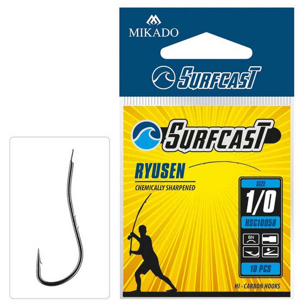 Купить Mikado HSC10058-2B Surfcast Ryusen Зубчатый Крюк Серебристый Black Nickel 2  7ft.ru в интернет магазине Семь Футов
