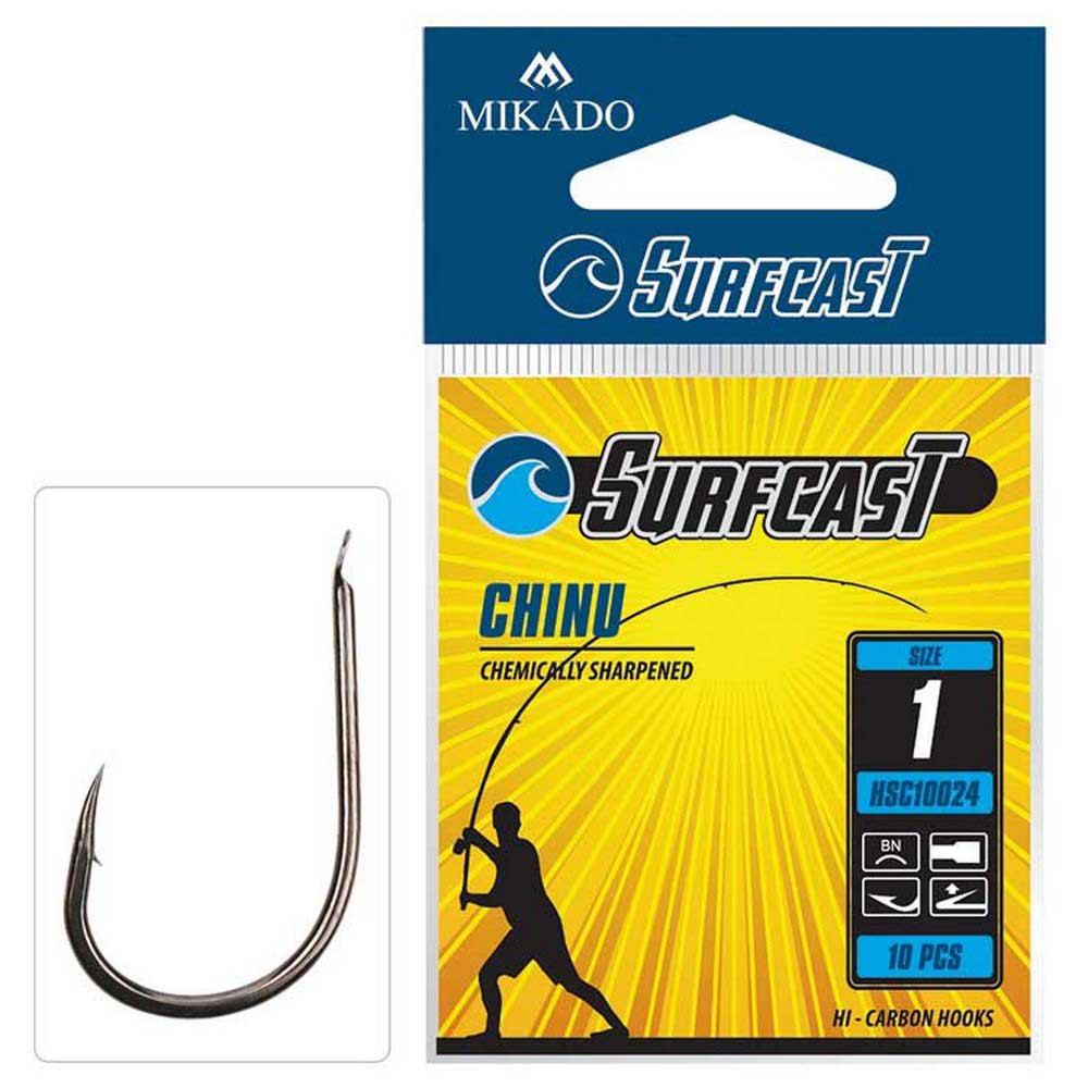 Купить Mikado HSC10024-5B Surfcast Chinu Зубчатый Крюк Серебристый Black Nickel 5  7ft.ru в интернет магазине Семь Футов