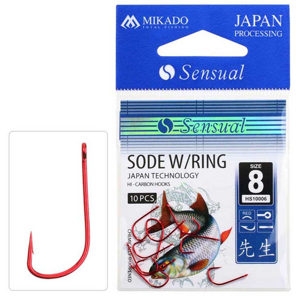 Купить Mikado HS10006-8R Sensual Sode Крючки С Одним Глазком Красный Red 8  7ft.ru в интернет магазине Семь Футов