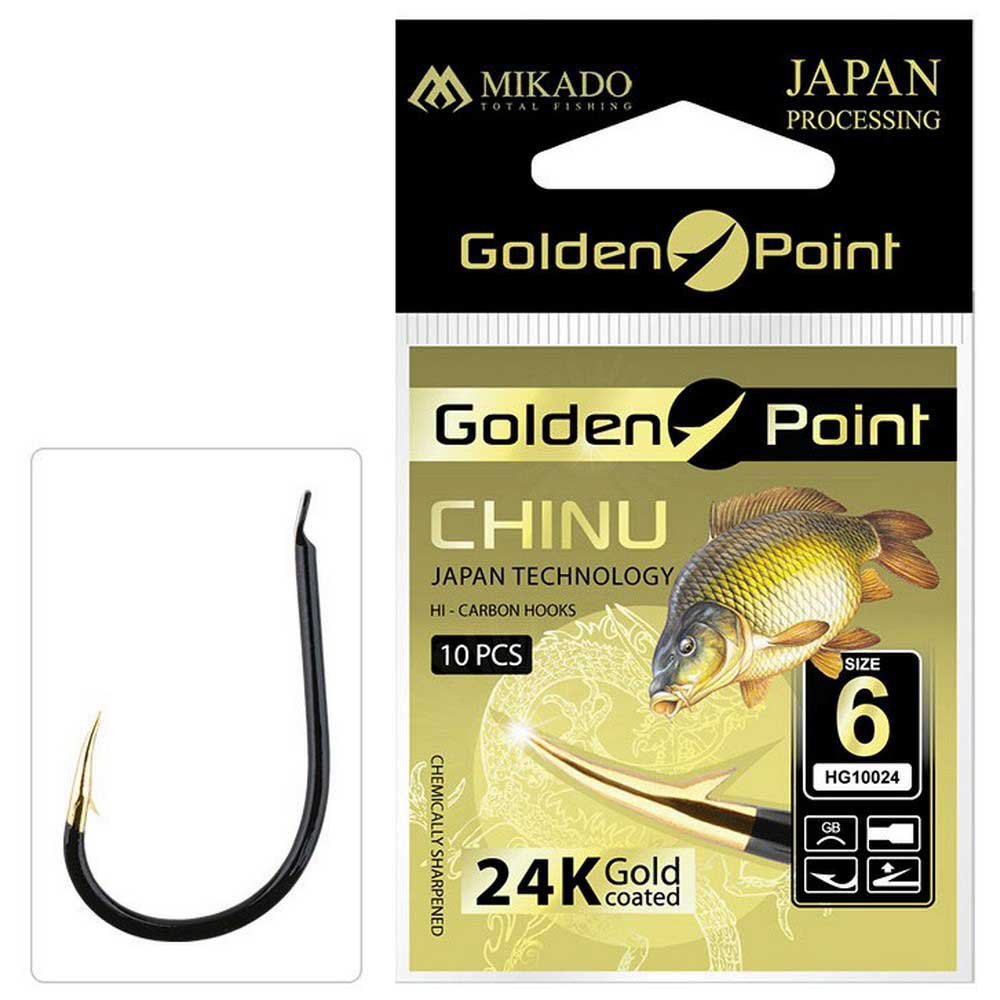 Купить Mikado HG10024-2GB Golden Point Chinu Зубчатый Крюк Черный Gold / Black 2  7ft.ru в интернет магазине Семь Футов