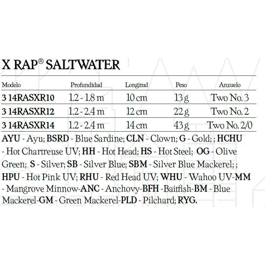 Купить Rapala 14RASXR10HS X-Rap Saltwater 100 Mm 13g Многоцветный HS 13 g  7ft.ru в интернет магазине Семь Футов