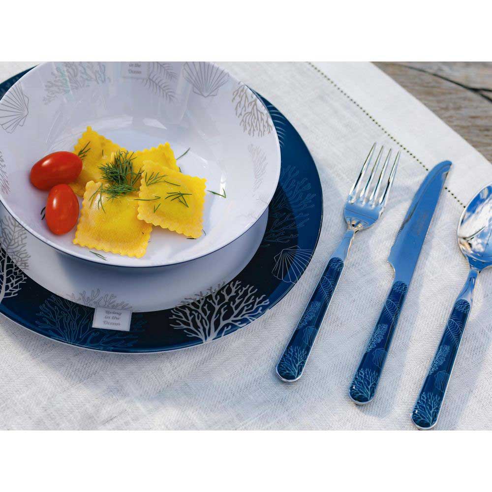 Купить Набор обеденных тарелок Marine Business Living 18001 Ø250мм 6шт из белого/синего меламина 7ft.ru в интернет магазине Семь Футов