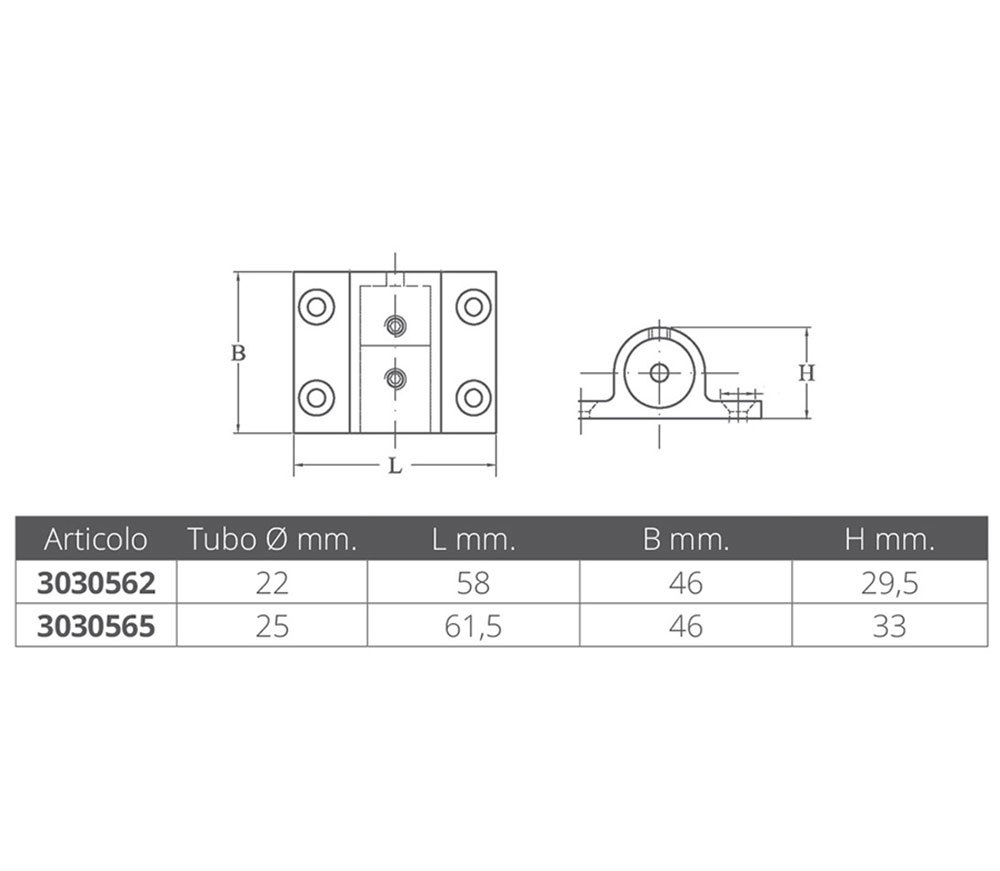 Купить Forniture nautiche italiane 3030565 Трубка Lateral Служба поддержки Серебристый Silver 25 mm  7ft.ru в интернет магазине Семь Футов