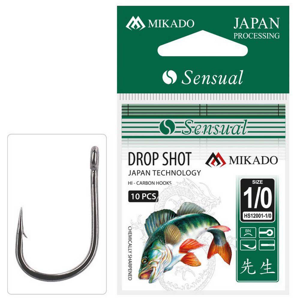 Купить Mikado HS12001-3/0 Sensual Drop Shot Крючки С Одним Глазком Серебристый Black Nickel 3/0  7ft.ru в интернет магазине Семь Футов