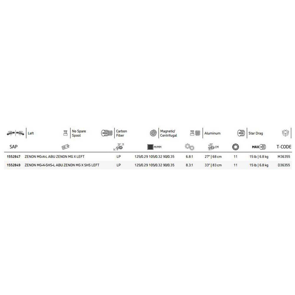 Купить Abu garcia 1552847 Zenon™ MG-X Low Profile Мультипликаторная Катушка Черный Black Ratio: 6.8:1  7ft.ru в интернет магазине Семь Футов