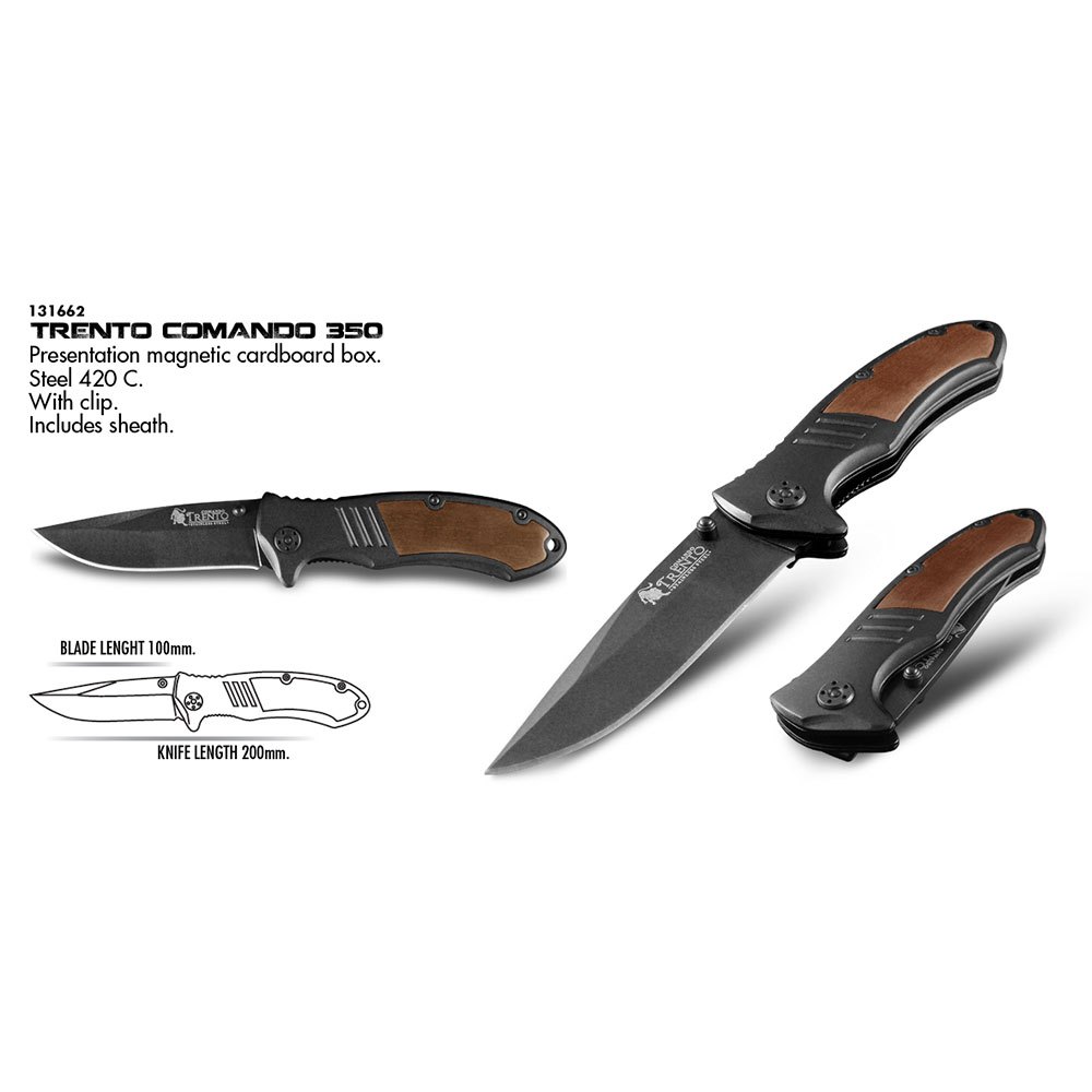 Купить Trento 131662 Comando 350 Карманный нож Серебристый Black / Brown 90 mm  7ft.ru в интернет магазине Семь Футов