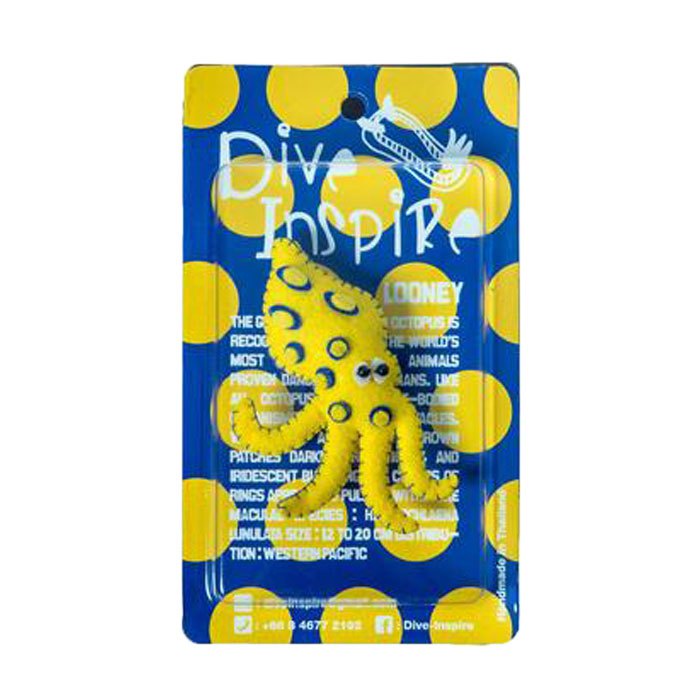 Купить Dive inspire MN-007 Looney Магнит с синим кольцом из осьминога Желтый Yellow / Blue 7ft.ru в интернет магазине Семь Футов