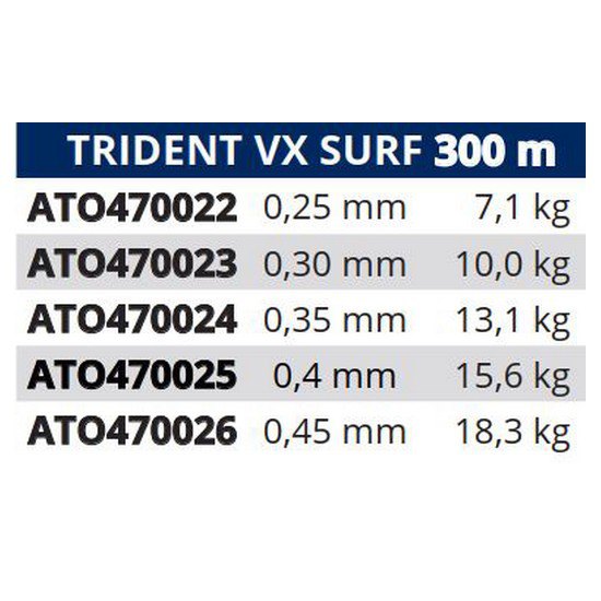 Купить Tortue ATO470023 Trident VX Surf Мононить 300 M Бесцветный 0.300 mm  7ft.ru в интернет магазине Семь Футов